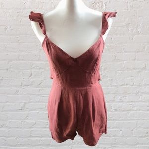 UO Kai Ruffle Tie-Back Romper